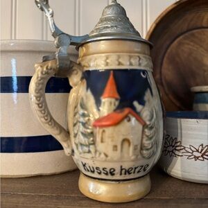 Ceramic Beer Stein with Scenic Design